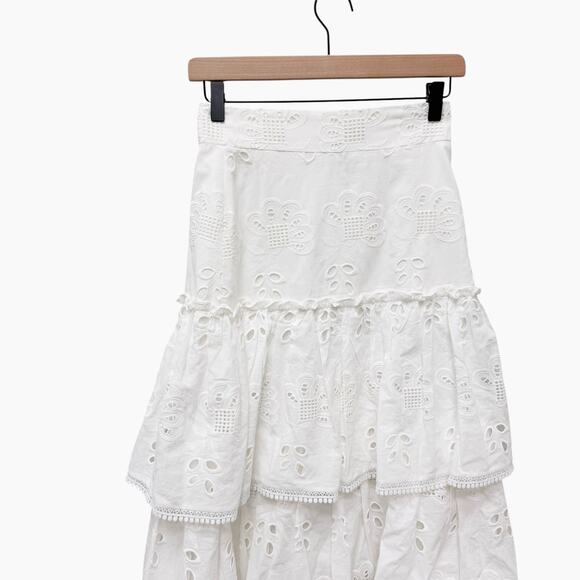 ALEXIS‎ Faustine Ruffled White Midi Skirt Women’s Size XS - Picture 5 of 11